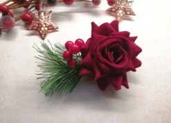 Red Rose And Red Berries Christmas Hair Accessory Christmas Bridal Hair Flower -Cheap Bags & Purses Store il fullxfull.4369224964 t2lx