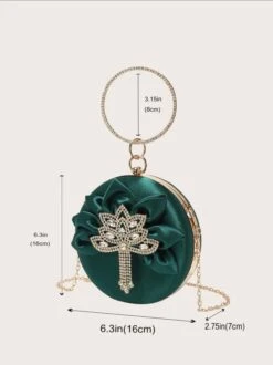 Circle Rhinestone Clutch Bag/ Box Bag/ Evening Bag/ Bridal/ Wedding/ Party/ Anniversary/ Engagement/ Birthday/ Formal Event/ Christmas -Cheap Bags & Purses Store il fullxfull.4370760845 emkp