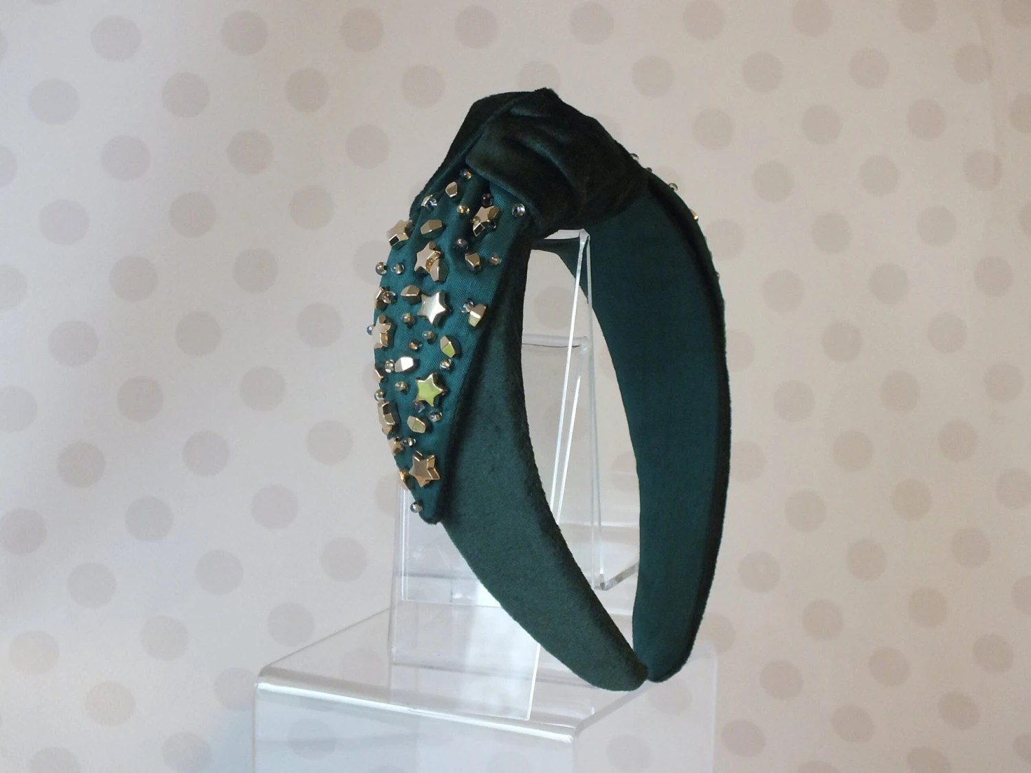 Green Velvet Gold Star Headband Christmas Hairband Twinkle Knot Knotted Turban Inspired Gift For Her Women Sister Friend Wedding Headpiece 7 Green Velvet Gold Star Headband Christmas Hairband Twinkle Knot Knotted Turban Inspired Gift For Her Women Sister Friend Wedding Headpiece - Image 5