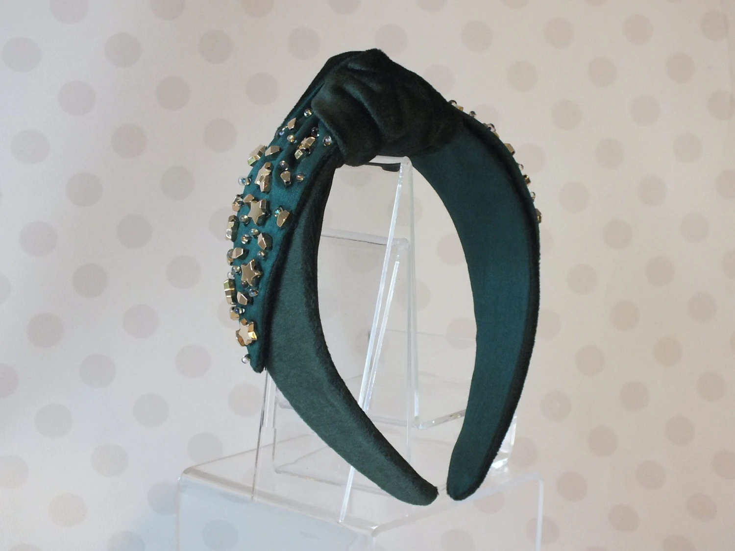 Green Velvet Gold Star Headband Christmas Hairband Twinkle Knot Knotted Turban Inspired Gift For Her Women Sister Friend Wedding Headpiece 5 Green Velvet Gold Star Headband Christmas Hairband Twinkle Knot Knotted Turban Inspired Gift For Her Women Sister Friend Wedding Headpiece - Image 3