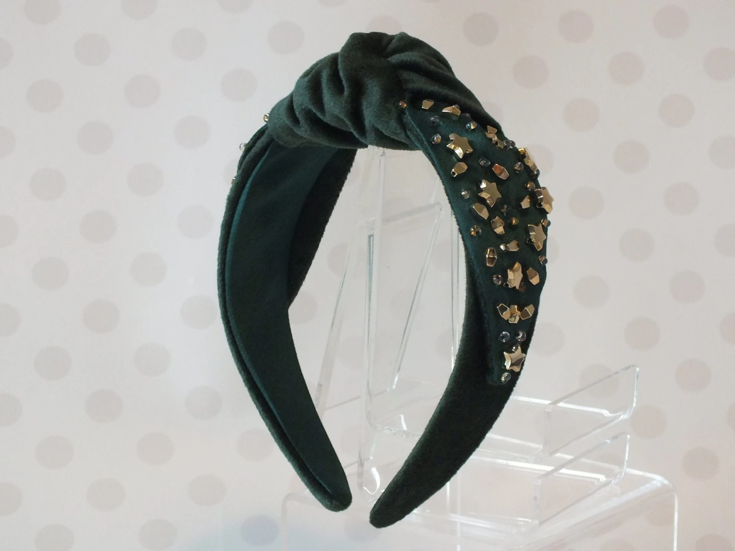 Green Velvet Gold Star Headband Christmas Hairband Twinkle Knot Knotted Turban Inspired Gift For Her Women Sister Friend Wedding Headpiece 9 Green Velvet Gold Star Headband Christmas Hairband Twinkle Knot Knotted Turban Inspired Gift For Her Women Sister Friend Wedding Headpiece - Image 7