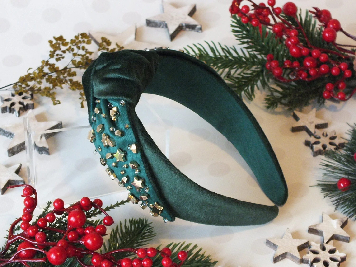 Green Velvet Gold Star Headband Christmas Hairband Twinkle Knot Knotted Turban Inspired Gift For Her Women Sister Friend Wedding Headpiece 12 Green Velvet Gold Star Headband Christmas Hairband Twinkle Knot Knotted Turban Inspired Gift For Her Women Sister Friend Wedding Headpiece - Image 10