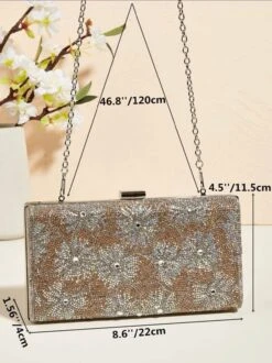 Rhinestone Chain Box Bag/ Clutch Bag/ Evening Bag/ Bridal/ Anniversary/ Engagement/ Wedding/ Christmas/ Gift/ Birthday/ Formal Event -Cheap Bags & Purses Store il fullxfull.4379066863 623t