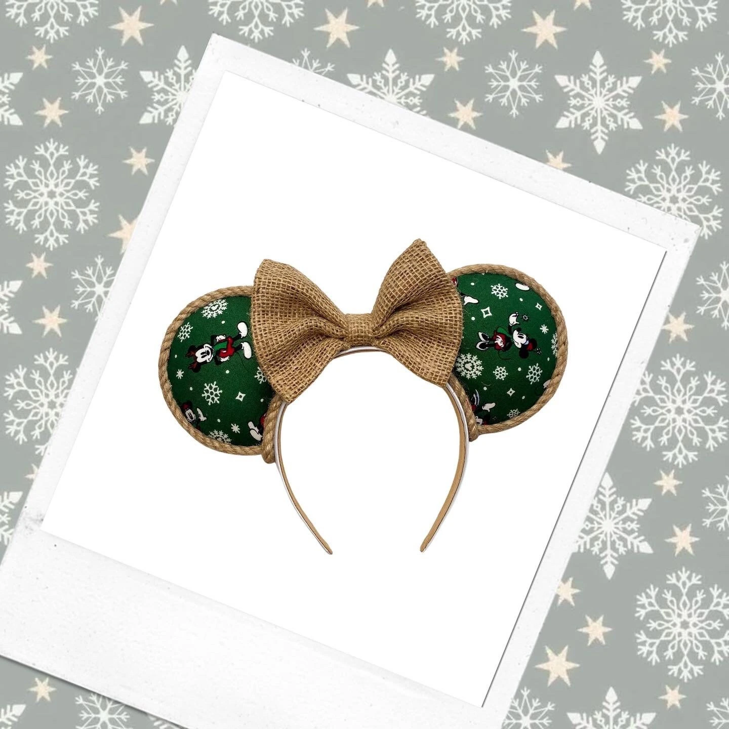 READY TO SHIP - Mickey Snowflakes - Christmas Collection - Disney Inspired Minnie Mouse Ears 3 READY TO SHIP - Mickey Snowflakes - Christmas Collection - Disney Inspired Minnie Mouse Ears