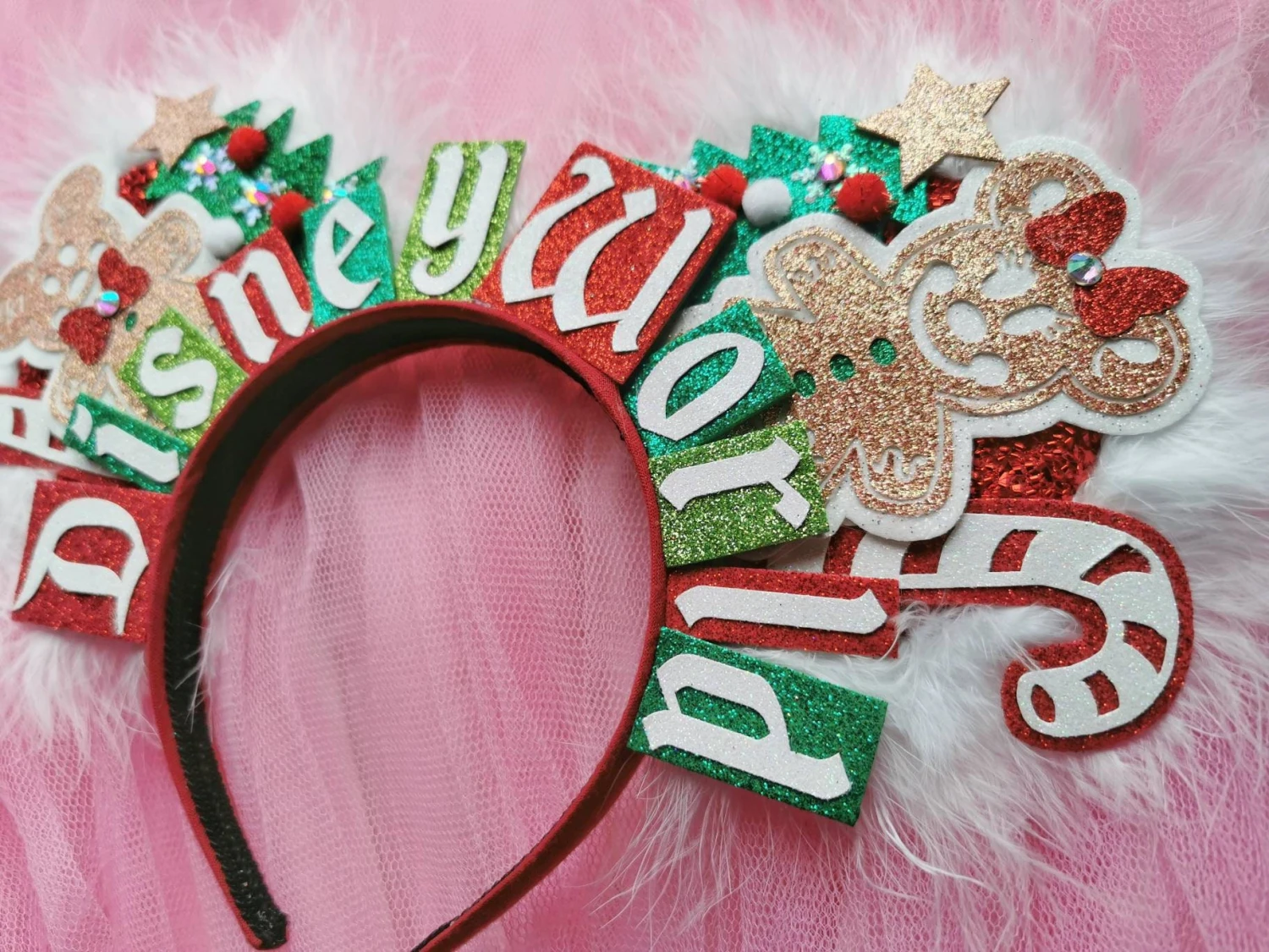 Deluxe Gingerbread Mickey Ears - Christmas Ears - Christmas Tree Headband Xmas Minnie Mouse Ears - DLP WDW Park Ears By Luby And Lola 6 Deluxe Gingerbread Mickey Ears - Christmas Ears - Christmas Tree Headband Xmas Minnie Mouse Ears - DLP WDW Park Ears By Luby And Lola - Image 4