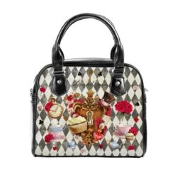 Love Lock & Key Alice In Wonderland Black Christmas UK Bag Handbag Shoulder Straps Buckle Black Faux Leather Zipper School Diamond Adjust -Cheap Bags & Purses Store il fullxfull.4389106798 msc3