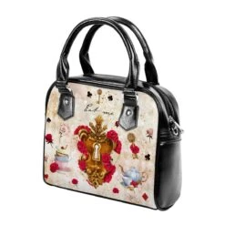 Love Lock & Key Alice In Wonderland Gold Christmas UK Bag Handbag Shoulder Straps Buckle Black Faux Leather Zipper School Diamond Adjust -Cheap Bags & Purses Store il fullxfull.4389112366 jwt0
