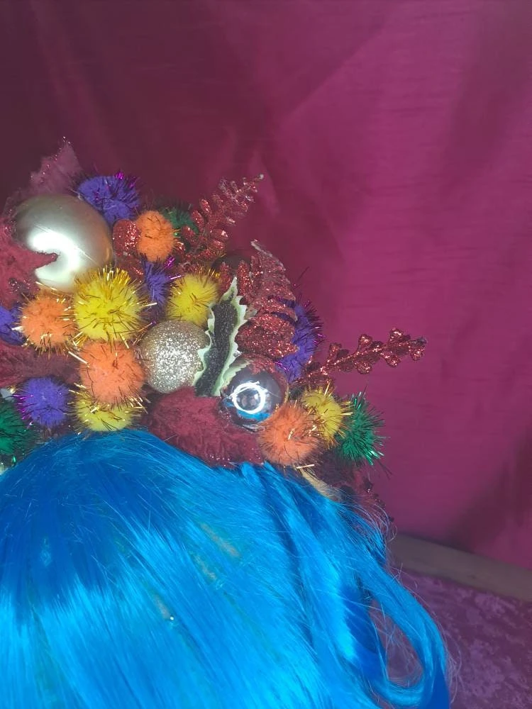 Christmas, Party , Pom Poms ,Headdress, Xmas Present, Alternative, Festival,Crown, Gift, NYE, Christmas Lights, Rainbow, Festive, Headband 7 Christmas, Party , Pom Poms ,Headdress, Xmas Present, Alternative, Festival,Crown, Gift, NYE, Christmas Lights, Rainbow, Festive, Headband - Image 5