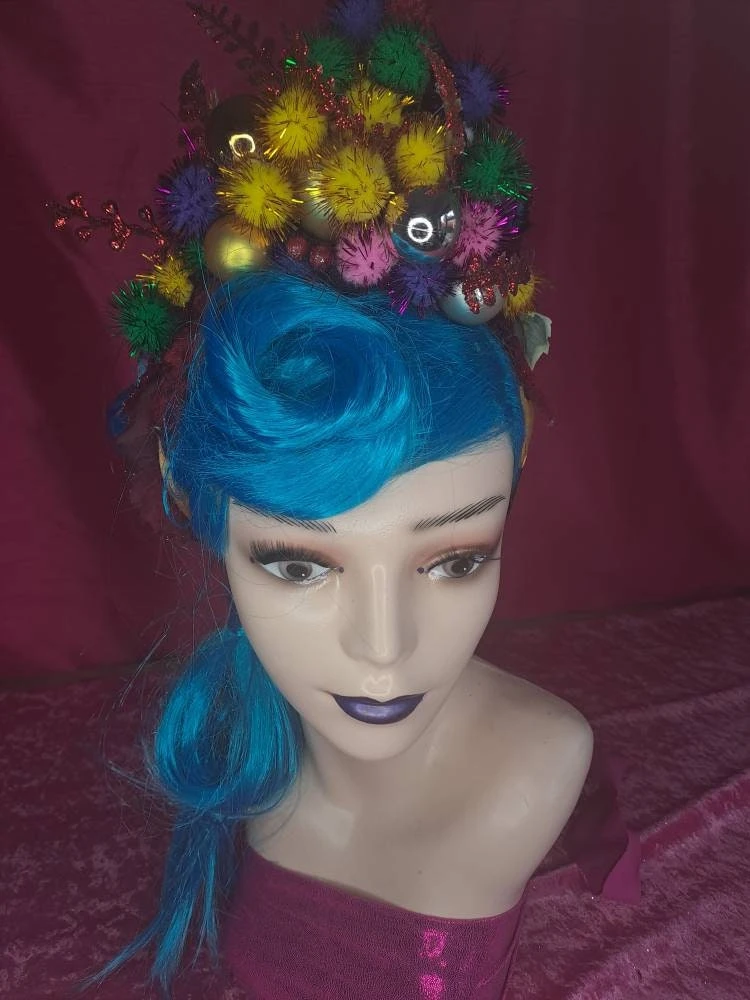 Christmas, Party , Pom Poms ,Headdress, Xmas Present, Alternative, Festival,Crown, Gift, NYE, Christmas Lights, Rainbow, Festive, Headband 8 Christmas, Party , Pom Poms ,Headdress, Xmas Present, Alternative, Festival,Crown, Gift, NYE, Christmas Lights, Rainbow, Festive, Headband - Image 6