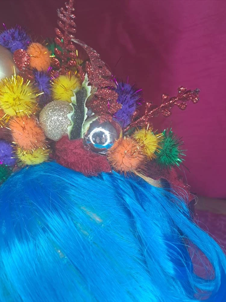 Christmas, Party , Pom Poms ,Headdress, Xmas Present, Alternative, Festival,Crown, Gift, NYE, Christmas Lights, Rainbow, Festive, Headband 12 Christmas, Party , Pom Poms ,Headdress, Xmas Present, Alternative, Festival,Crown, Gift, NYE, Christmas Lights, Rainbow, Festive, Headband - Image 10