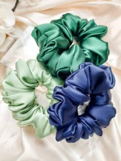Afina Navy Satin Scrunchie, Scrunchie Hair Tie, Satin, Satin Scrunchie, Christmas Collection Scrunchies, Handmade Scrunchy, Gift Set For Her -Cheap Bags & Purses Store il fullxfull.4392211235 9mcz