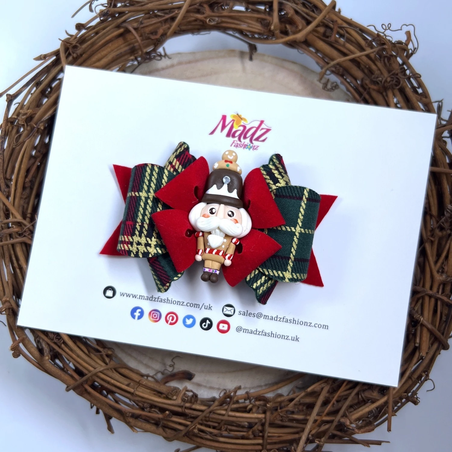 Green Tartan Hair Bow, Christmas Nutcracker Hair Clip, Gold Glitter Pin, Christmas Hair Bows, Fringe Clippie, Xmas Headband, Toddler,Holiday 7 Green Tartan Hair Bow, Christmas Nutcracker Hair Clip, Gold Glitter Pin, Christmas Hair Bows, Fringe Clippie, Xmas Headband, Toddler,Holiday - Image 5