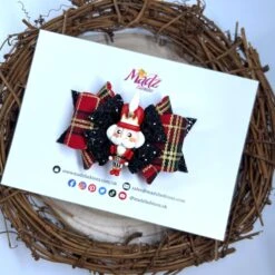 Christmas Nutcracker Hair Bow, Gold Glitter Bow, Red Tartan Bow, Christmas Hair Bows, Glitter Hair Bow, Xmas Headband, MadZFashionZ -Cheap Bags & Purses Store il fullxfull.4408307331 rf9k