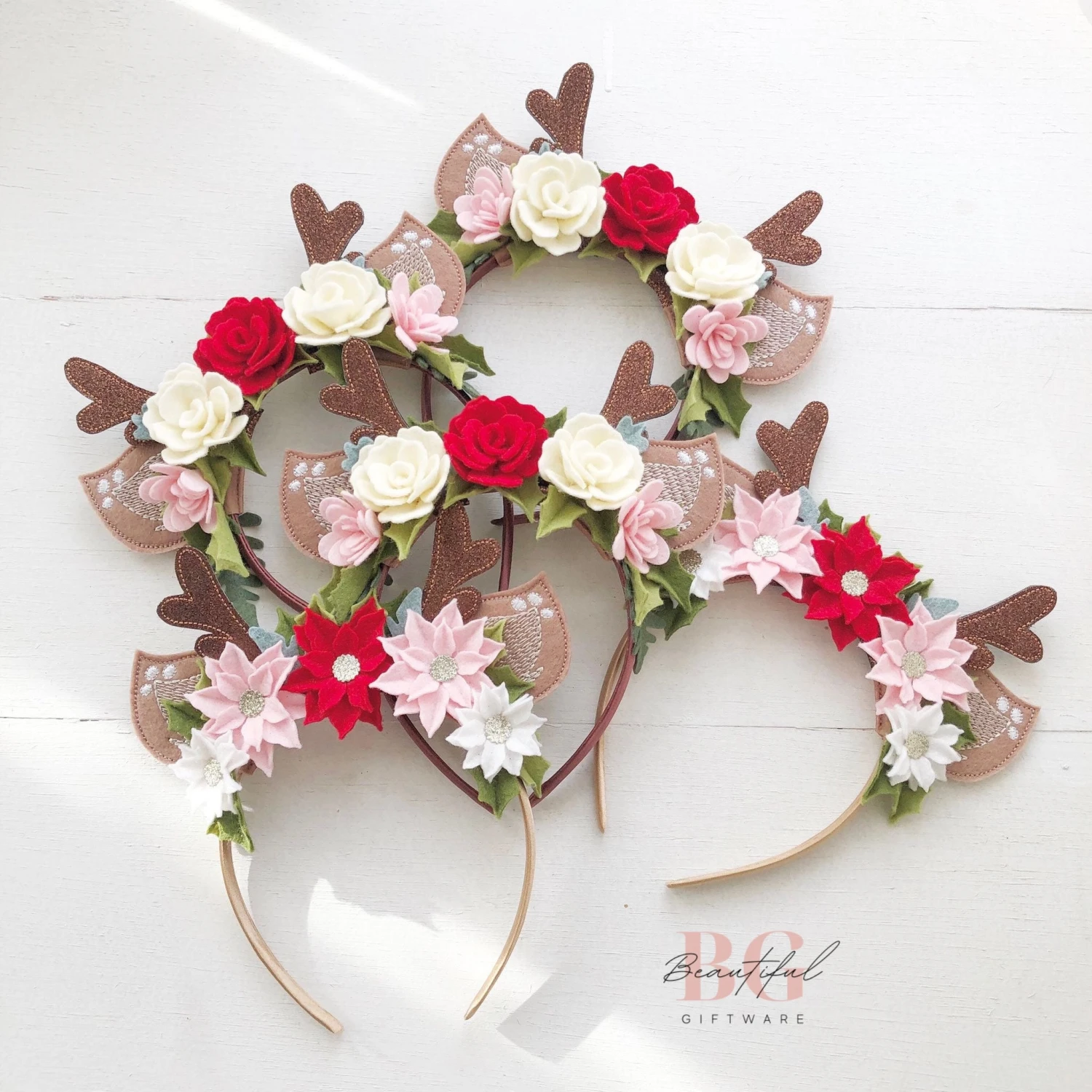 Christmas Headband, Reindeer Headband, Christmas Hair Accessories, Hair Accessories, Christmas Santa Visit 4 Christmas Headband, Reindeer Headband, Christmas Hair Accessories, Hair Accessories, Christmas Santa Visit - Image 2