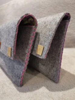 Grey Felt Clutch With Pink Stitches/Hand Sewing/Hand Made/Grey Bag/Felt Bag/Christmas Gift/Gift For Woman/Bag/Xmas/Valentines Day/ -Cheap Bags & Purses Store il fullxfull.4416031313 lm4k