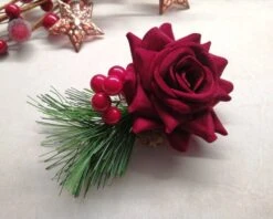 Red Rose And Red Berries Christmas Hair Accessory Christmas Bridal Hair Flower -Cheap Bags & Purses Store il fullxfull.4416614599 o8cq