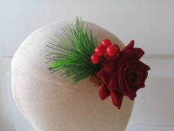 Red Rose And Red Berries Christmas Hair Accessory Christmas Bridal Hair Flower -Cheap Bags & Purses Store il fullxfull.4422271388 4i9x