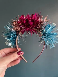 Multicolour Tinsel Christmas Hairband