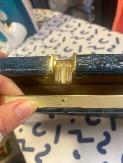 Blue Leather Vintage Clutch Evening Party Bag. Croc Alligator Look. Christmas Party Bag. 21 Blue Leather Vintage Clutch Evening Party Bag. Croc Alligator Look. Christmas Party Bag. -Cheap Bags & Purses Store il fullxfull.4428570217 7qyd