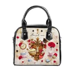 Love Lock & Key Alice In Wonderland Gold Christmas UK Bag Handbag Shoulder Straps Buckle Black Faux Leather Zipper School Diamond Adjust -Cheap Bags & Purses Store il fullxfull.4436499919 s60g