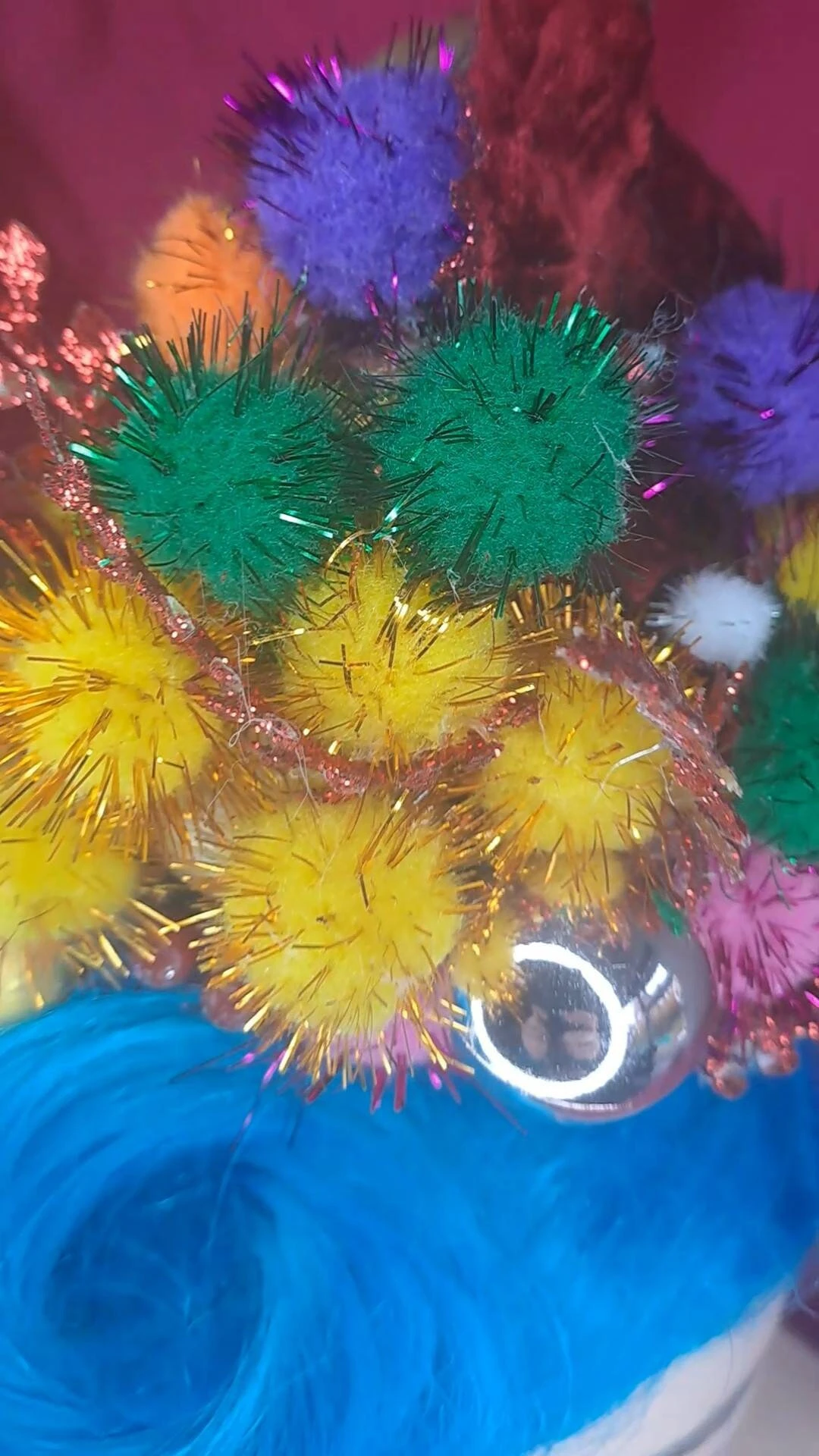 Christmas, Party , Pom Poms ,Headdress, Xmas Present, Alternative, Festival,Crown, Gift, NYE, Christmas Lights, Rainbow, Festive, Headband 5 Christmas, Party , Pom Poms ,Headdress, Xmas Present, Alternative, Festival,Crown, Gift, NYE, Christmas Lights, Rainbow, Festive, Headband - Image 3