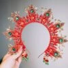 SALE Christmas Halo Headband Xmas Party Flower Crown Halo Headlights Merry Christmas Christmas Halo Happy Holidays Glitter