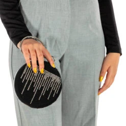 Clutch Bag For Women, Christmas Gift, Xmas Gift, Gift For Her, Wrist Bag, Stylish Bag, Black Bag, Night Bag, Circular Clutch Bag -Cheap Bags & Purses Store il fullxfull.4443682919 fhe5