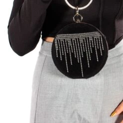 Clutch Bag For Women, Christmas Gift, Xmas Gift, Gift For Her, Wrist Bag, Stylish Bag, Black Bag, Night Bag, Circular Clutch Bag -Cheap Bags & Purses Store il fullxfull.4443683013 d6jv