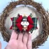 Green Tartan Hair Bow, Christmas Nutcracker Hair Clip, Gold Glitter Pin, Christmas Hair Bows, Fringe Clippie, Xmas Headband, Toddler,Holiday