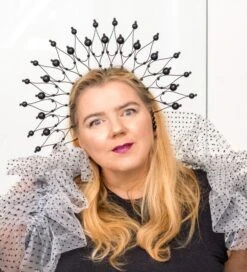 Black Halo Crown / Spike Crown With Beads / Black Tiara / Black Fascinator / Birthday Crown/ Christmas Crown -Cheap Bags & Purses Store il fullxfull.4468265578 cujt