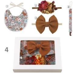 Christmas Collection - Newborn Baby Girl Gift Box, Baby Bib, Hair Bow & Headband Set Solid Colour Nylon Fabric, Welcome Home Baby Gift -Cheap Bags & Purses Store il fullxfull.4514947631 ijpk