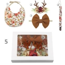 Christmas Collection - Newborn Baby Girl Gift Box, Baby Bib, Hair Bow & Headband Set Solid Colour Nylon Fabric, Welcome Home Baby Gift -Cheap Bags & Purses Store il fullxfull.4514947635 ebr9