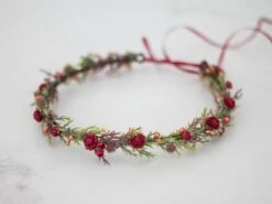 Red Flower Crown Wedding, Forest Floral Crown, Christmas Floral Headband, Winter Flower Crown -Cheap Bags & Purses Store il fullxfull.4610625490 yhm7