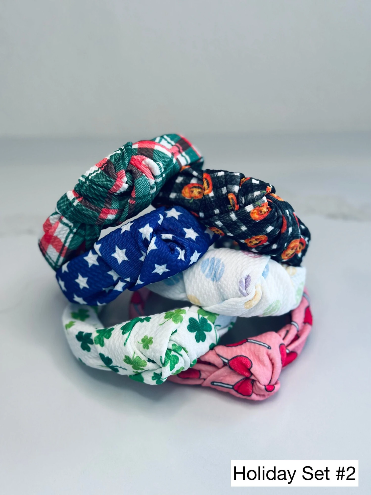 Holiday Knotted Headbands, Christmas Headbands, Easter Hard Knot Headbands, Halloween Headbands, St. Patricks Day Headbands, 4th Of July 4 Holiday Knotted Headbands, Christmas Headbands, Easter Hard Knot Headbands, Halloween Headbands, St. Patricks Day Headbands, 4th Of July - Image 2