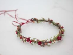 Red Flower Crown Wedding, Forest Floral Crown, Christmas Floral Headband, Winter Flower Crown -Cheap Bags & Purses Store il fullxfull.4658865281 4tpm