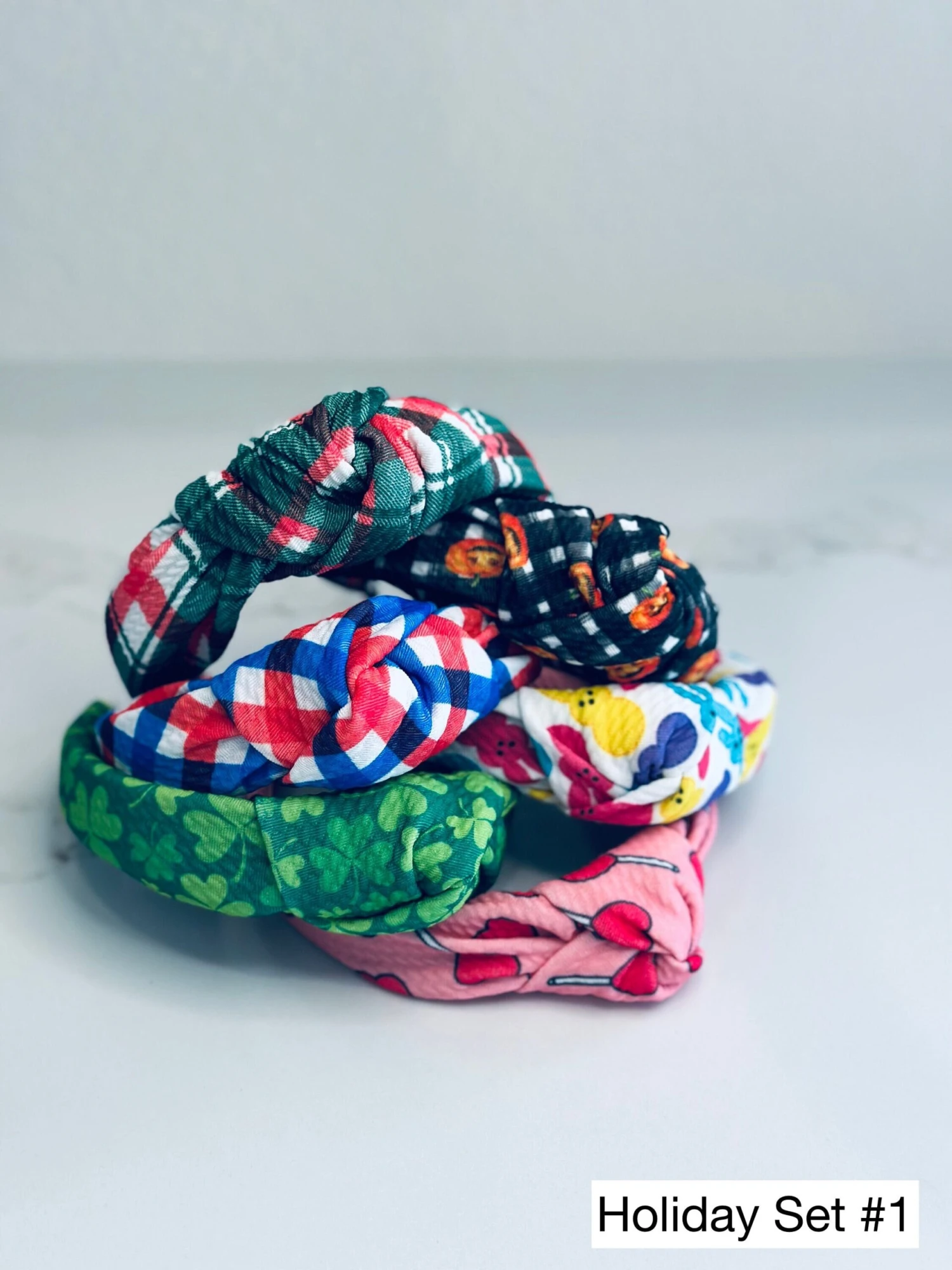 Holiday Knotted Headbands, Christmas Headbands, Easter Hard Knot Headbands, Halloween Headbands, St. Patricks Day Headbands, 4th Of July 6 Holiday Knotted Headbands, Christmas Headbands, Easter Hard Knot Headbands, Halloween Headbands, St. Patricks Day Headbands, 4th Of July - Image 4