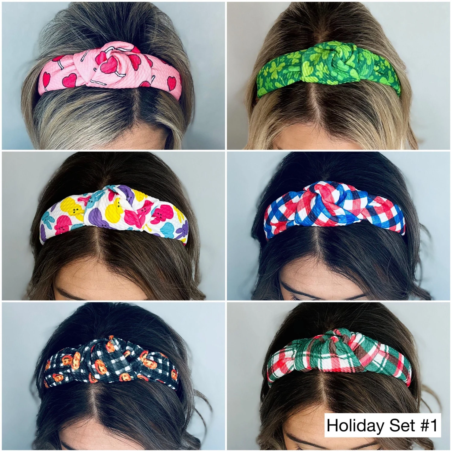 Holiday Knotted Headbands, Christmas Headbands, Easter Hard Knot Headbands, Halloween Headbands, St. Patricks Day Headbands, 4th Of July 5 Holiday Knotted Headbands, Christmas Headbands, Easter Hard Knot Headbands, Halloween Headbands, St. Patricks Day Headbands, 4th Of July - Image 3