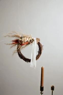 Modern Christmas Wreath No.19 / Burnt Orange Lagurus In Soft Winter Door Wreath Christmas Decoration / Christmas Wreath / Xmas Door Wreath -Cheap Bags & Purses Store il fullxfull.4675757032 ht7y