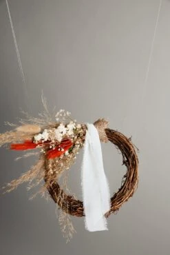 Modern Christmas Wreath No.19 / Burnt Orange Lagurus In Soft Winter Door Wreath Christmas Decoration / Christmas Wreath / Xmas Door Wreath -Cheap Bags & Purses Store il fullxfull.4675757074 902h