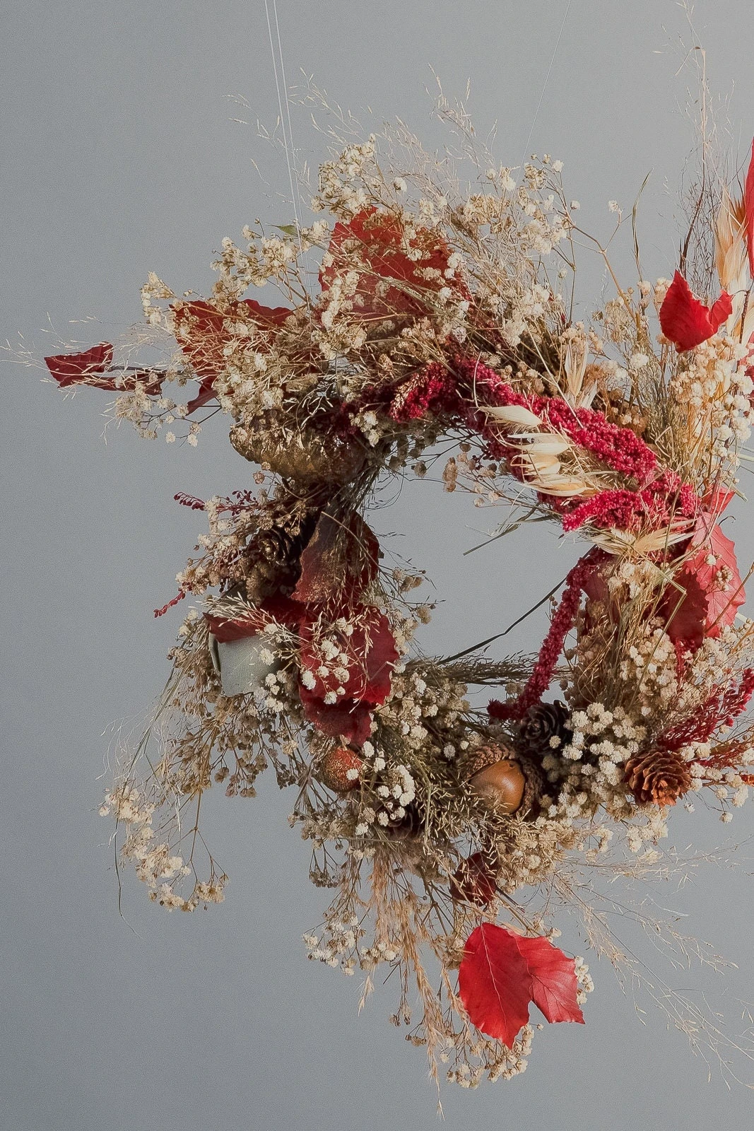 Modern Christmas Wreath No.21 / Red Amaranthus In Soft Winter Door Wreath Christmas Decoration / Christmas Wreath / Xmas Door Wreath 7 Modern Christmas Wreath No.21 / Red Amaranthus In Soft Winter Door Wreath Christmas Decoration / Christmas Wreath / Xmas Door Wreath - Image 5