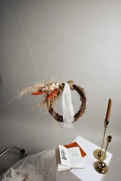 Modern Christmas Wreath No.19 / Burnt Orange Lagurus In Soft Winter Door Wreath Christmas Decoration / Christmas Wreath / Xmas Door Wreath -Cheap Bags & Purses Store il fullxfull.4723990459 28en