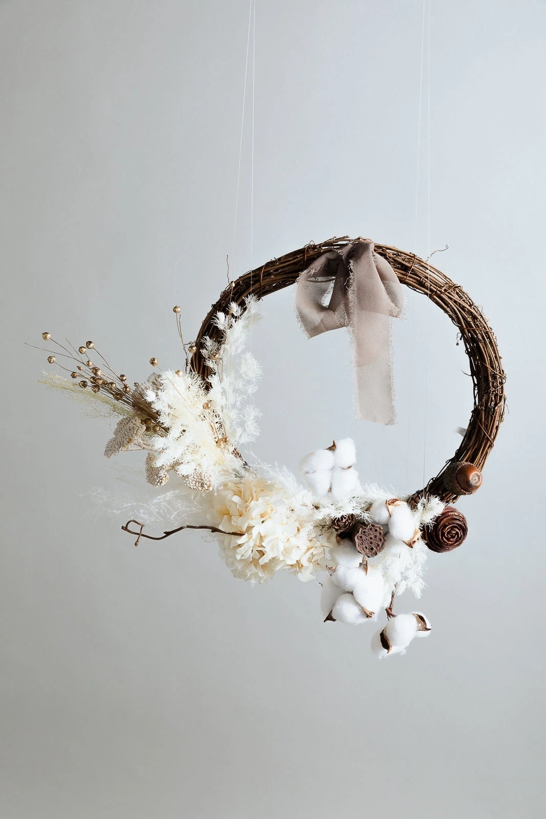 Modern Christmas Wreath No.9 / Cotton In Soft Winter Door Wreath Christmas Decoration / Christmas Wreath / Xmas Door Wreath 10 Modern Christmas Wreath No.9 / Cotton In Soft Winter Door Wreath Christmas Decoration / Christmas Wreath / Xmas Door Wreath - Image 8