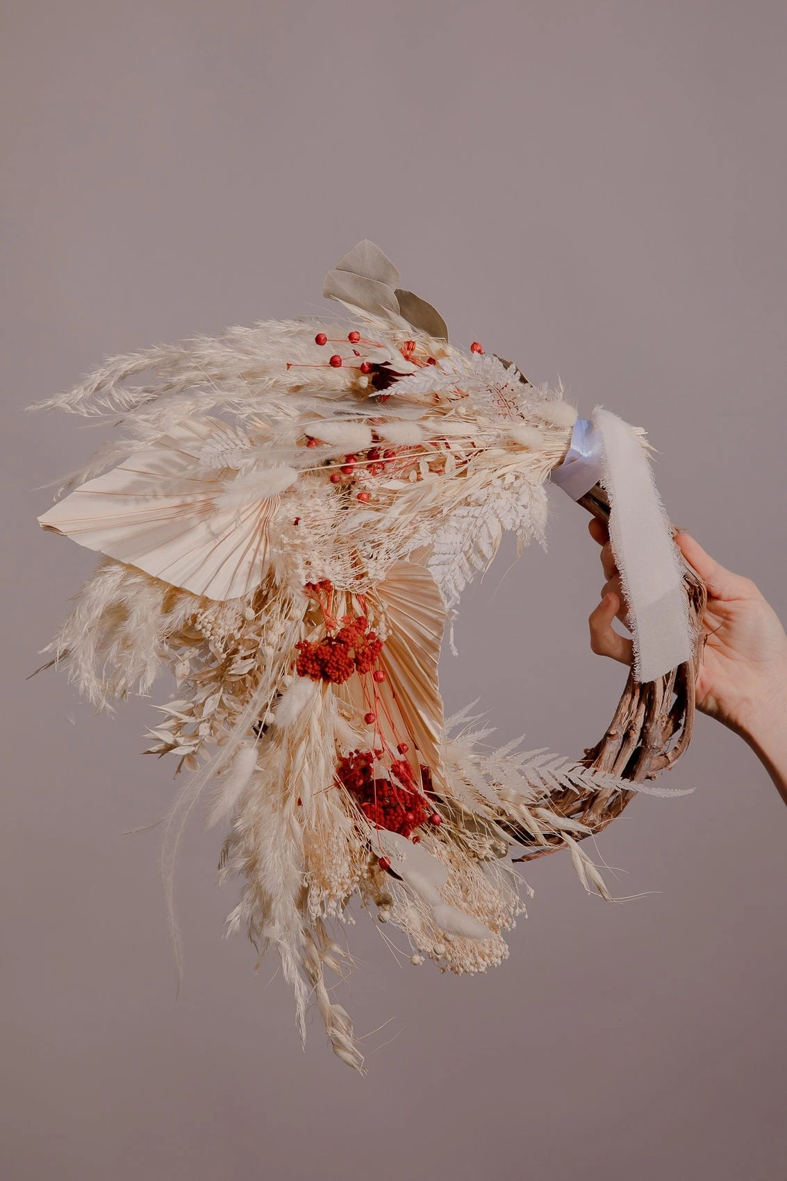 Modern Christmas Wreath No.11 / Palm Leaves In Soft Winter Door Wreath Christmas Decoration / Christmas Wreath / Xmas Door Wreath 10 Modern Christmas Wreath No.11 / Palm Leaves In Soft Winter Door Wreath Christmas Decoration / Christmas Wreath / Xmas Door Wreath - Image 8