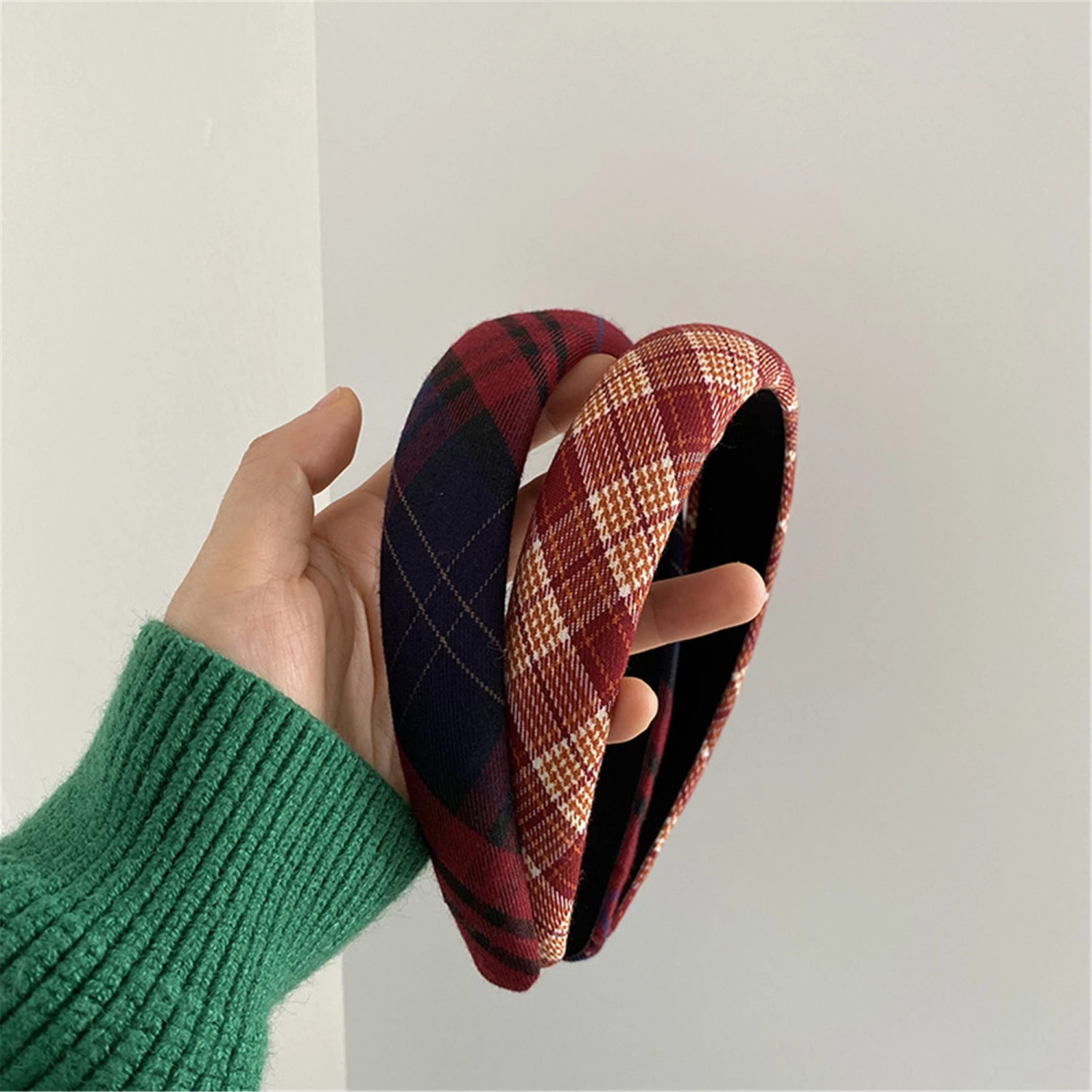 Red Checkered Headband, Padded Headbands, Knotted Headband, Hair Accessory, Turban Headband, Christmas Headbands For Women, Birthday Gifts 4 Red Checkered Headband, Padded Headbands, Knotted Headband, Hair Accessory, Turban Headband, Christmas Headbands For Women, Birthday Gifts - Image 2