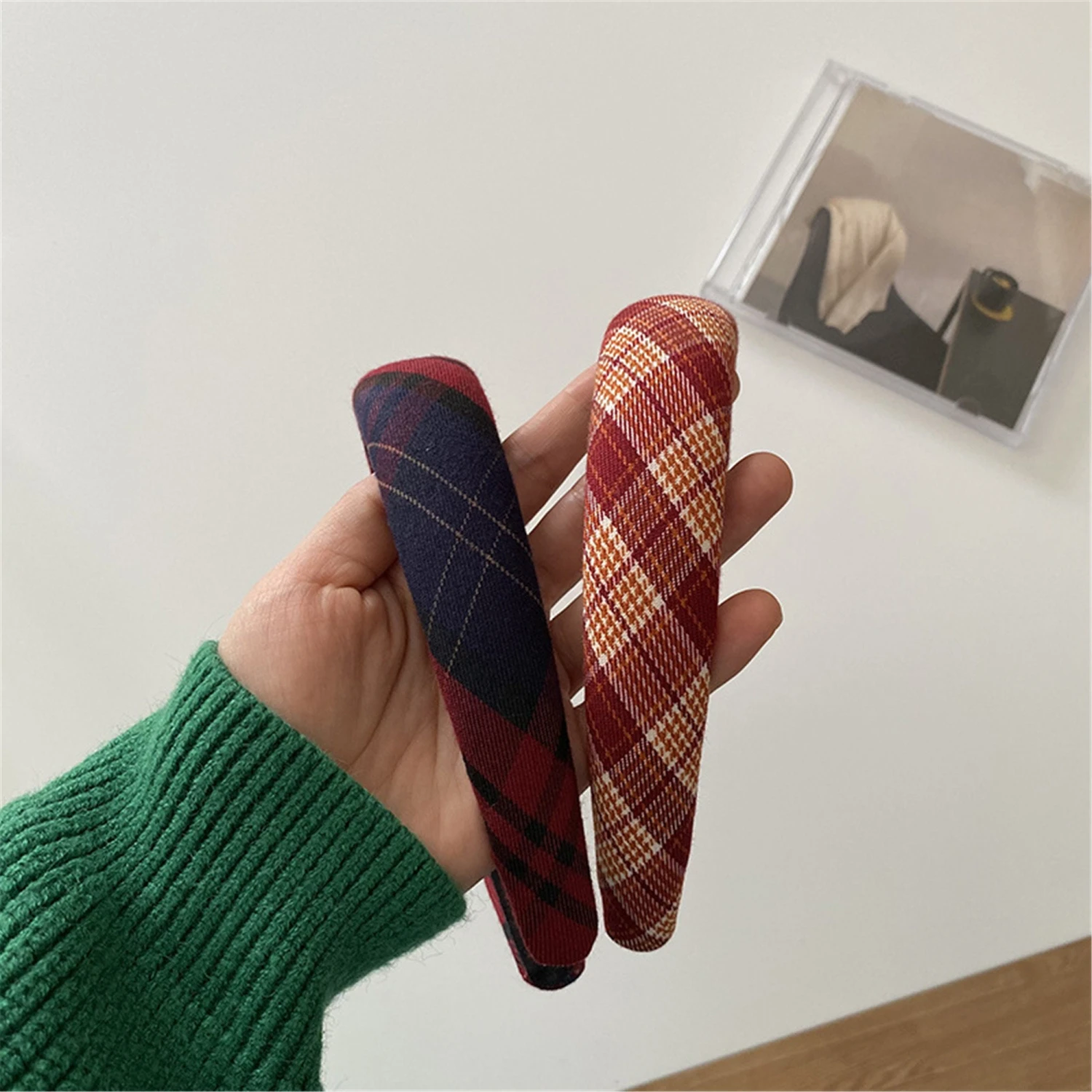 Red Checkered Headband, Padded Headbands, Knotted Headband, Hair Accessory, Turban Headband, Christmas Headbands For Women, Birthday Gifts 5 Red Checkered Headband, Padded Headbands, Knotted Headband, Hair Accessory, Turban Headband, Christmas Headbands For Women, Birthday Gifts - Image 3