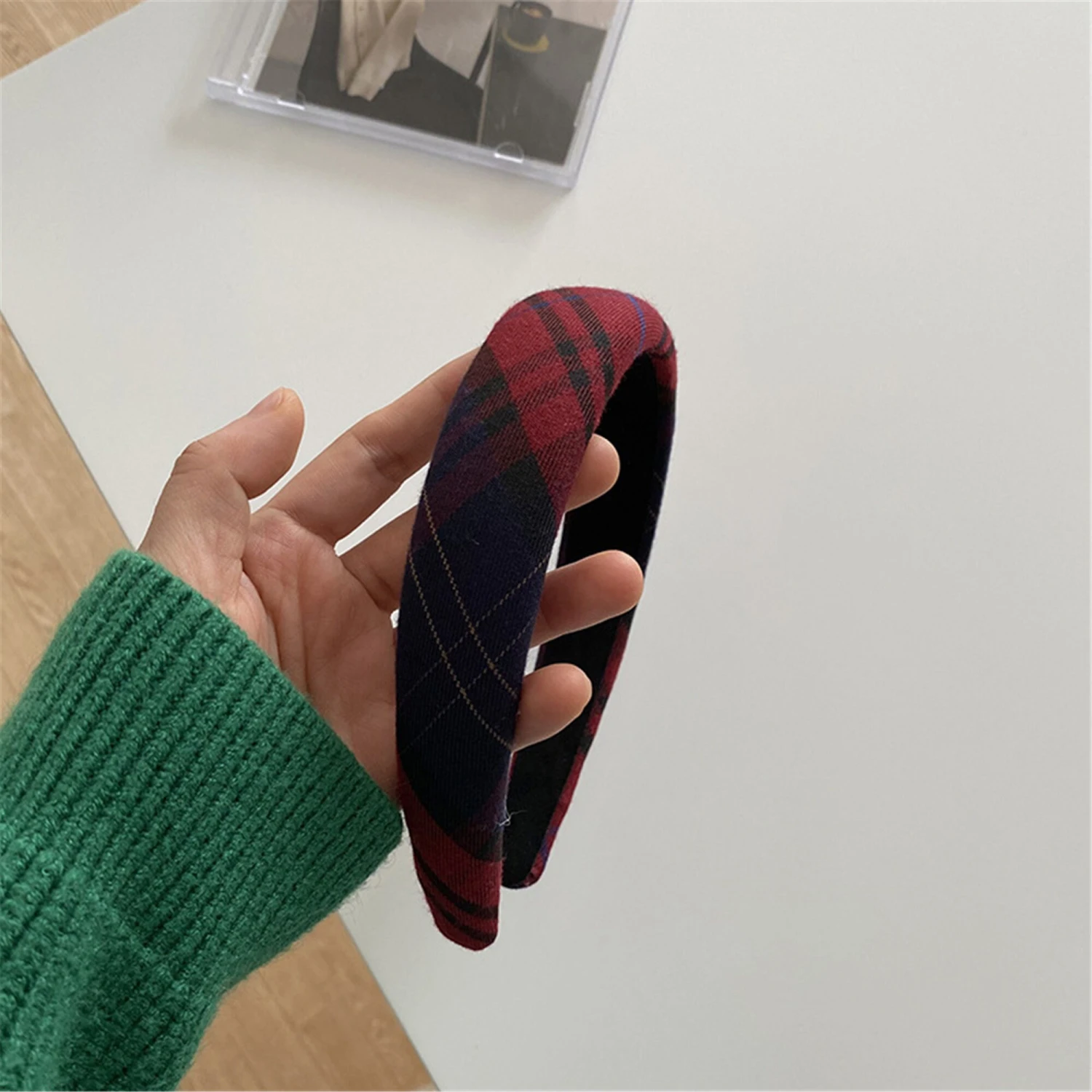 Red Checkered Headband, Padded Headbands, Knotted Headband, Hair Accessory, Turban Headband, Christmas Headbands For Women, Birthday Gifts 9 Red Checkered Headband, Padded Headbands, Knotted Headband, Hair Accessory, Turban Headband, Christmas Headbands For Women, Birthday Gifts - Image 7