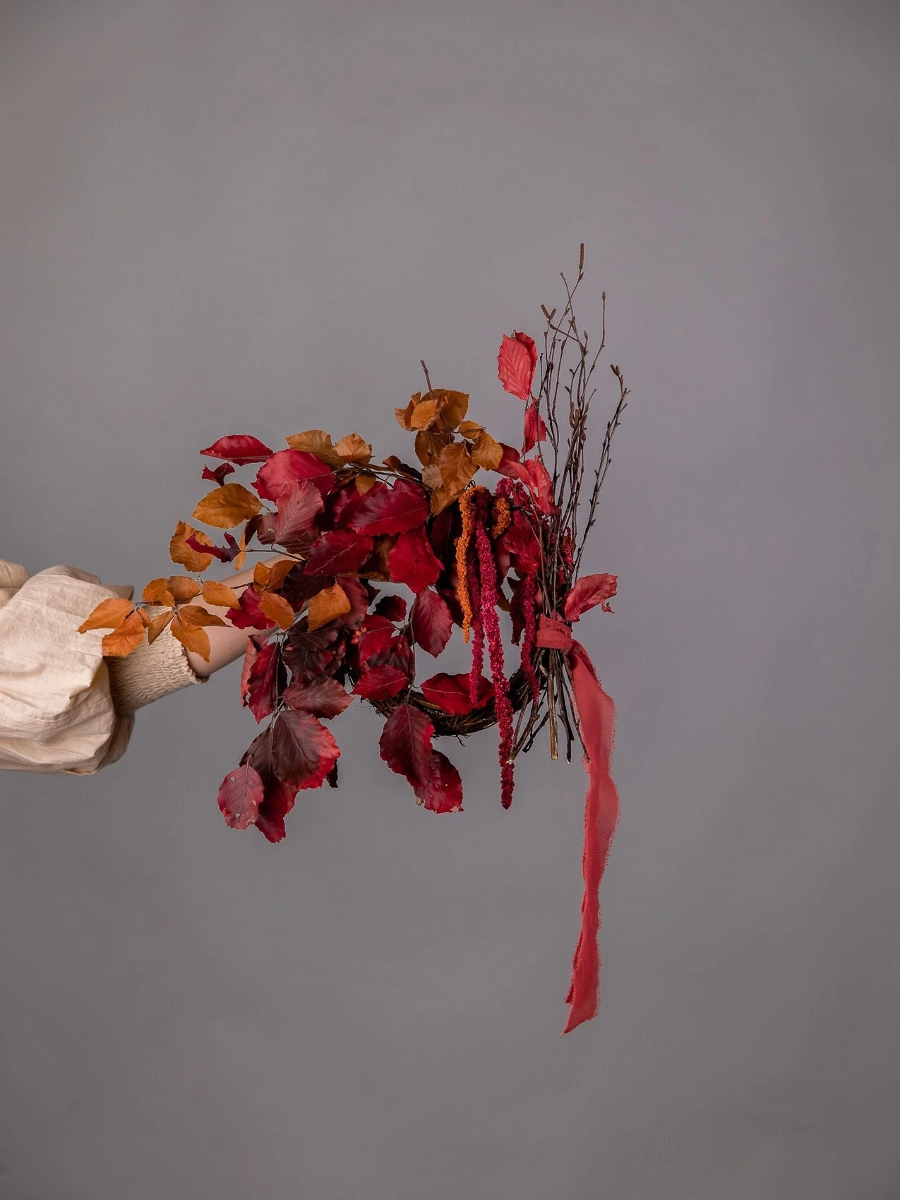 Modern Christmas Wreath No.20 / Autumn Leaves In Soft Winter Door Wreath Christmas Decoration / Christmas Wreath / Xmas Door Wreath 3 Modern Christmas Wreath No.20 / Autumn Leaves In Soft Winter Door Wreath Christmas Decoration / Christmas Wreath / Xmas Door Wreath