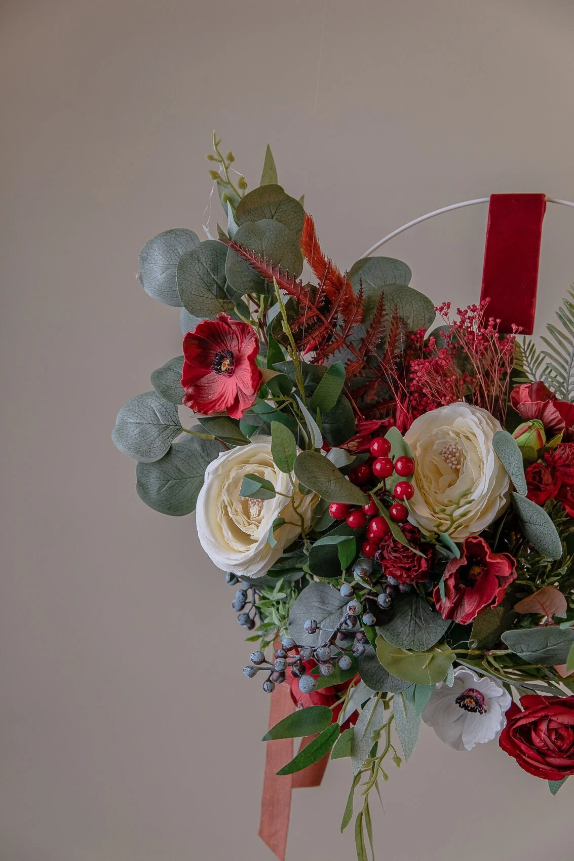 Modern Christmas Wreath No.12 / Artificial Berries In Soft Winter Door Wreath Christmas Decoration / Christmas Wreath / Xmas Door Wreath 5 Modern Christmas Wreath No.12 / Artificial Berries In Soft Winter Door Wreath Christmas Decoration / Christmas Wreath / Xmas Door Wreath - Image 3