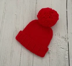 Red Baby Bobble Hat, Knitted Winter Hat, Unisex Christmas Gift For Newborn -Cheap Bags & Purses Store il fullxfull.5071096092 6ekt