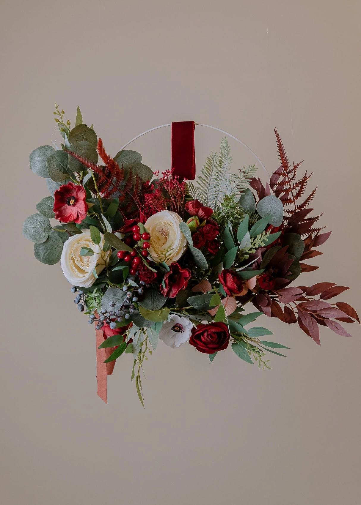 Modern Christmas Wreath No.12 / Artificial Berries In Soft Winter Door Wreath Christmas Decoration / Christmas Wreath / Xmas Door Wreath 4 Modern Christmas Wreath No.12 / Artificial Berries In Soft Winter Door Wreath Christmas Decoration / Christmas Wreath / Xmas Door Wreath - Image 2